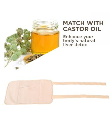 Castor Oil Pack | Adjustable Leak-Proof Wrap for Liver Detox Soft Khaki - Buy Online on SooperMarket.com