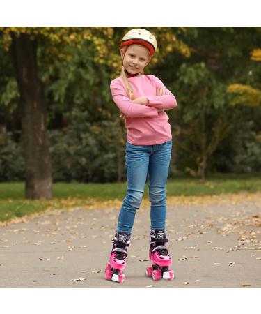METROLLER Roller Skates for Teens - Adjustable 4 Sizes with Light up Wheels - Rose Medium-Big Kid (1-4 US) - Buy Online on SooperMarket.com