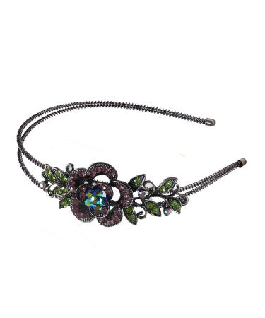 Set of 4 Crystal Flower Headbands - 4 Colors (Jet, Lavender, Rose, Crystal) - Buy Online on SooperMarket.com