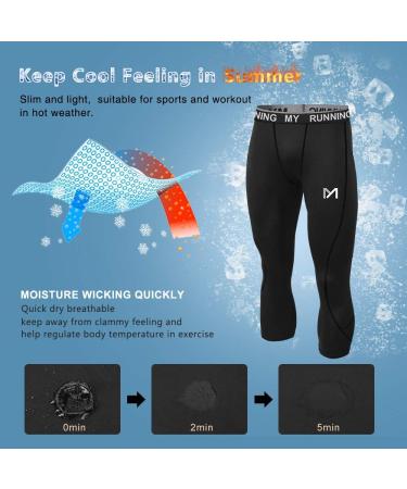 MEETYOO Men's 3/4 Compression Pants Large 3 Pack - Comfortable and Durable Performance Wear - Buy Online on SooperMarket.com