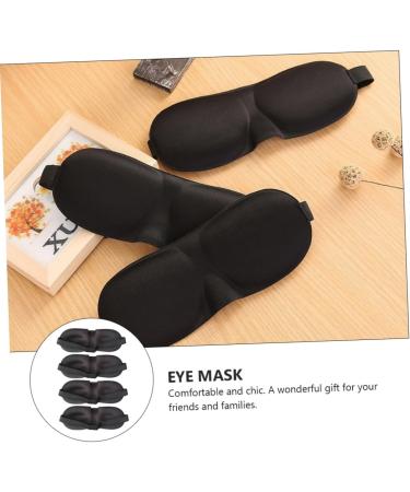 Hemoton 3D Stereo Goggles Silk Sleep Mask Set - 5Pcs Cotton Silk Pillow & Eye Masks for Night Blindfold and Deep Sleep - Black - Buy Online on SooperMarket.com