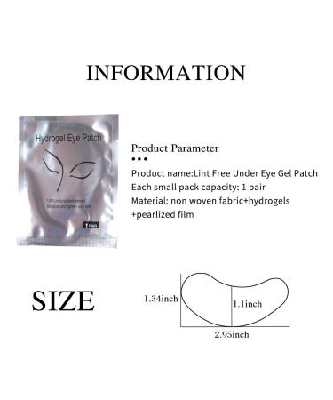 50 Pairs Lint-Free Hydrogel Eye Pads for Eyelash Extensions | Professional Gel Patches - Silver Girl - Buy Online on SooperMarket.com
