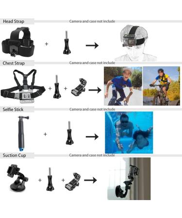 BMUUPY GoPro Hero 8 Black Accessories Kit - Waterproof Housing Case, Filter, Lens Screen, Chest Strap, Bike & Car Mount Set - Buy Online on SooperMarket.com