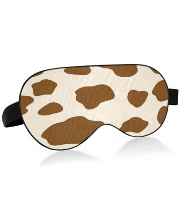 WELLDAY Sleep Mask Animal Cow Print Night Eye Shade Cover Soft Comfort Blindfold Blockout Light Adjustable Strap for Men Women