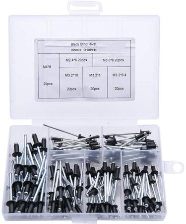 Cabilock Black Rivets Threaded Rivets 120pcs Black Blind Rivets Aluminium Alloy Flange Rivets Fastener Nails Rivets Supplies .4 .2 Stainless Steel Rivets Stainless Steel Set - Buy Online on SooperMarket.com