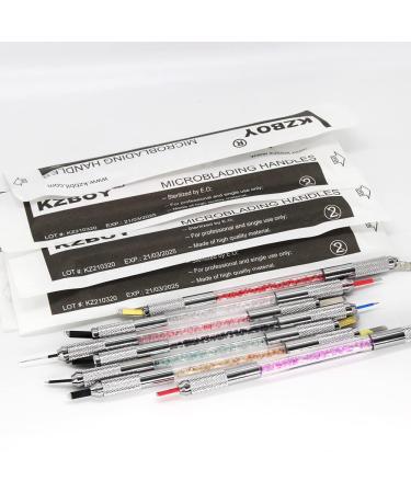 10 Multi-color Double Sided Microblading Handles Individually Packaged - Lot # and Exp. Date Included - Buy Online on SooperMarket.com