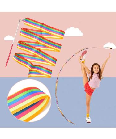 Huianer Dance Ribbons: Gymnastics Ribbon Streamers for Children - Rainbow 2pcs - Buy Online on SooperMarket.com