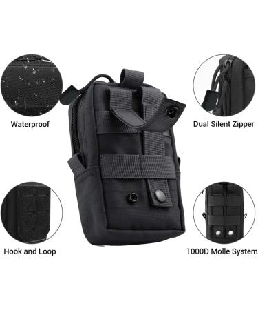 Buy Tactical EDC Bag | Multifunctional Gadget Organizer & Cell Phone Holder - Ideal for Camping Hiking & Cycling - Compact Black Belt Bag - Buy Online on SooperMarket.com