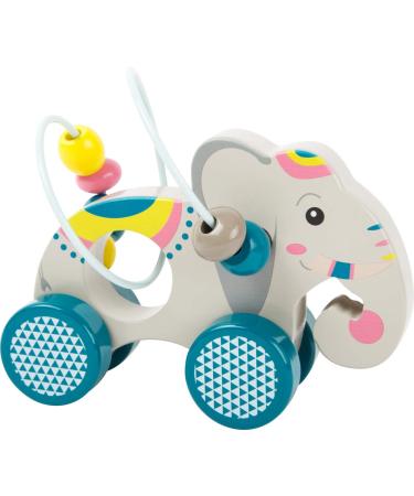 Small foot sliding animal with motor loop Jungle made of FSC 100%-certified wood from 12 months 11088 orange motor loop elephant