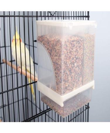 PINVNBY No-Mess Bird Feeder for Parrots - Seed Food Container with Perch - Ideal for Budgerigar, Canary, Cockatiel, Finch, Parakeet, and More - Buy Online on SooperMarket.com