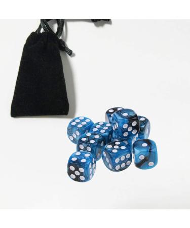 Yiotfandoll 10PCS Polyhedral Dice Set - 16mm Acrylic Dice for RPG, MTG, DND - Blue Black Color - Table Games - Buy Online on SooperMarket.com