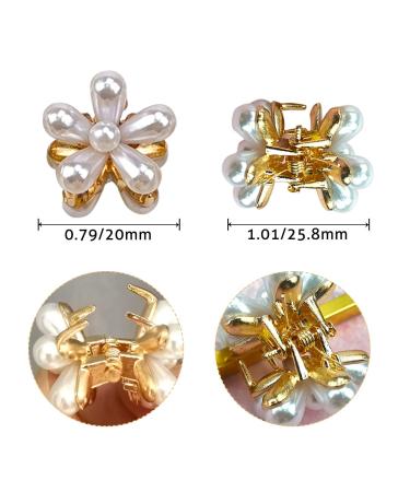 12Pcs Mini Pearl Flower Hair Clips - White Hair Claw Barrettes for Women & Girls | Wedding, Birthday Party Favor - Buy Online on SooperMarket.com