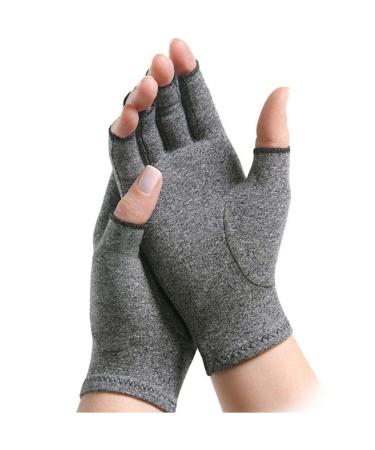 Compression Gloves Comfortable Non Slip Arthritis Gloves 2 Pair Fingerless Gloves for Carpal Tunnel Wrist Support Rheumatoid Osteoarthritis Pain Relief Computer Typing (Color : M)