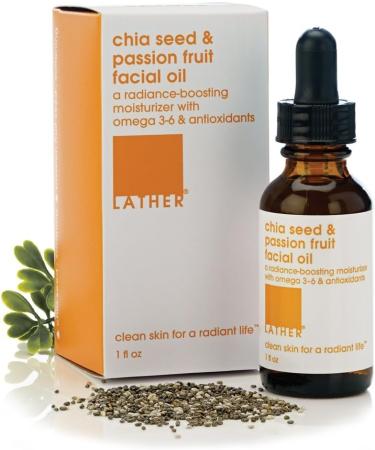 LATHER Chia Seed & Passion Fruit Face Oil | Lightweight Vitamin C E & A Moisturizer for All Skin Types - 1 Fl Oz - Buy Online on SooperMarket.com