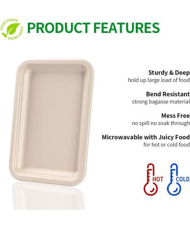 Bloomoon 50 Pack 14 Inch Heavy-Duty Disposable Food Trays - Compostable Paper Platter Plates for Crawfish, Lobster, Crab, BBQ - Extra Large Serving at Party - Buy Online on SooperMarket.com