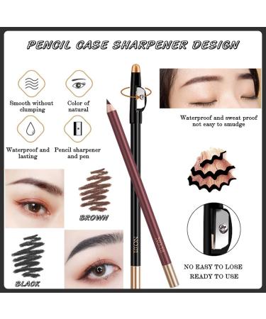 10 Pack Liquid Eyeliner Stamp Set | Waterproof Smudgeproof Long Lasting Pen | 8 Eyeliner Stamps, 2 Eyebrow Pencils | Variety of Designs - Buy Online on SooperMarket.com