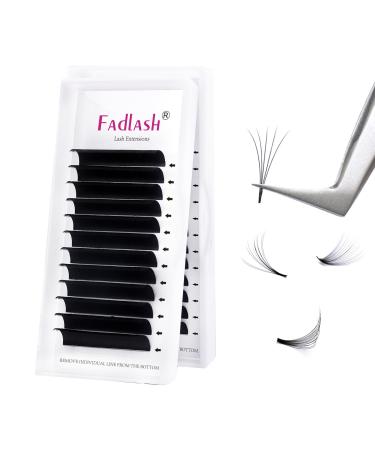 Fadlash Easy Fan Lashes C Curl 0.03 14mm Single Lashes Russian Lashes Natural Look Self Fanning Eye Lashes Automatic Blooming Russian Eyelashes Extensions(0.03-C-14) 14 mm 0.03-C
