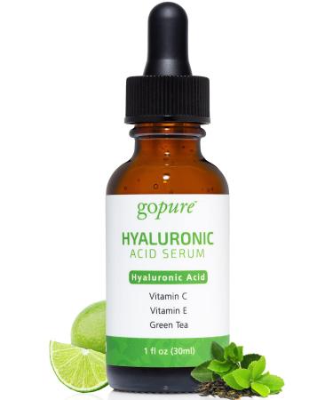 goPure Hyaluronic Acid Serum for Face with Jojoba Oil - Natural-Glow Pure Hyaluronic Acid Serum - Dark Spot Remover for Face - Hyaluronic Acid for Glowing Face (Acido Hialuronico) - 1oz