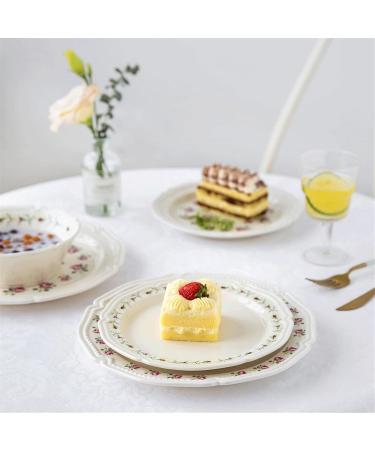 Serving Plates Ceramic Vintage Rose Dinner Plate Kitchen Tableware Salad Plate Steak Plate Fruit Deep Dish Dinner Plate Large Dinner Plate for Kitchen Hotel Restaurant for Appetizer Dinner and Desse - Buy Online on SooperMarket.com