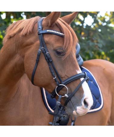 Marengos Soft Crystal Bridle for Horses & Ponies | Anatomically Shaped English Leather Bridle & Accessories in Black - Buy Online on SooperMarket.com