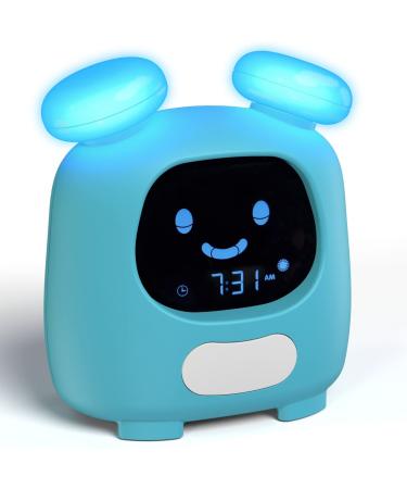 i-box Blinky Alarm Clock for Kids Sleep Trainer Clock Bedtime Night Light and Wake Up Light Sleep Aid for Kids Soothing Sounds and Lullabies Gift For Kids Christmas Birthday One Size Blue