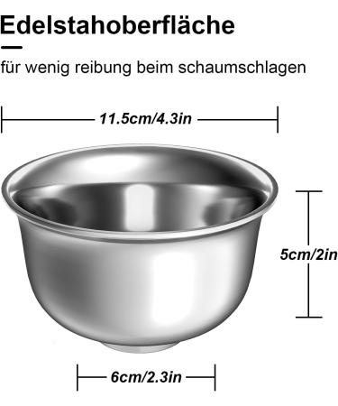 Ervor Premium Double-Layer Stainless Steel Shaving Bowl - 11.5cm | Perfect for All Shaving Soaps | International Shipping Available - Buy Online on SooperMarket.com