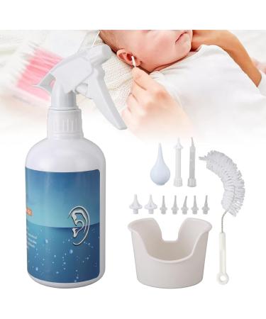 Ear Wax Removal Kit - Gentle Ear Washer Bottle System for Kids & Adults with 7 Rinse Heads, 2 Nozzles, 1 Brush - Ear Irrigation Flushing Tool - Buy Online on SooperMarket.com