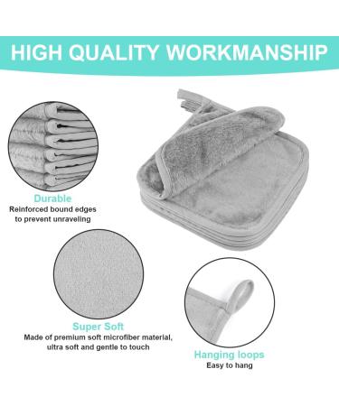 URAQT 6 Pack Face Cloths Make Up Remover 7.87 * 7.87in Soft Microfibre Face Wipes for Reusable Makeup Remover Cloth Washable Ultra Soft Facial Cleansing Wipe Cloths (Grey) 6 Pcs-Grey - Buy Online on SooperMarket.com