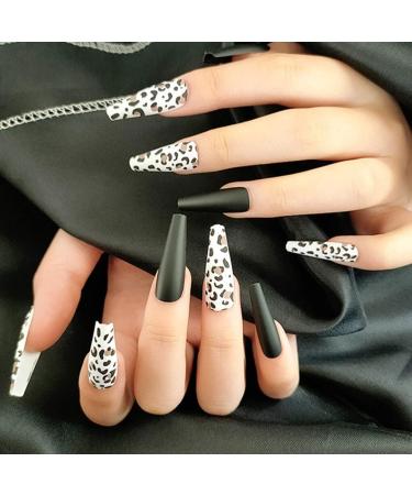 Dajidafu 1 Set French Tip Press on Nails Frosted Manicure Artificial Fingernails Matte Decals Wraps Full Cover Salon DIY - Buy Online on SooperMarket.com