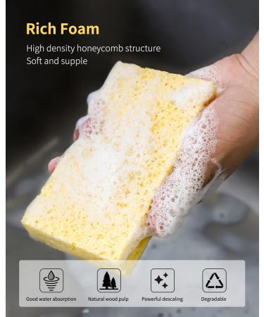 ARCLIBER Cellulose Heavy Duty Kitchen Sponges - 6 Pack, Multicolor - Scrub Tough Messes Without Scratching - Buy Online on SooperMarket.com
