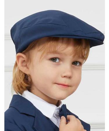 Mint Green Baby Flat Cap | Vintage Drivers Hat | Breathable & Soft | 0-8 Years | Navy Blue - Buy Online on SooperMarket.com