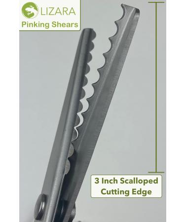 LIZARA Professional Heavy Duty Pinking Shears Scissors for Fabric - Pack of Zig Zag and Scalloped Pattern Scissors | Tailor's Pinking Shears for Precision Fabric Cutting - Buy Online on SooperMarket.com