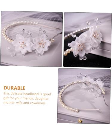 PLAFOPE Pearl Flower Headband Wedding Decor Pearl Headband Decorative Flower Headband Flower Head Band Wedding Hair Accessory Headband Ornament Head Band for Bride Exquisite Hair Band - Buy Online on SooperMarket.com