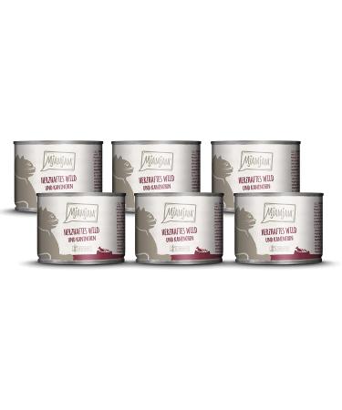 Mjamjam - Premium wet food for cats - Hearty wild & rabbits on fruity blueberries 6 -pack (6 x 200 g) grain free with extra meat wild + rabbits 200 g (6 Pack)