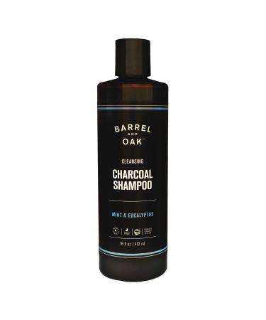 Barrel and Oak - Cleansing Charcoal Shampoo Clarifying Shampoo Hair Care for Men Deep Cleans & Purifies Hydrates & Soothes Dry Scalp Essential Oil-Based Scent Vegan (Mint & Eucalyptus 16 oz)