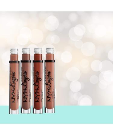 NYX Lip Lingerie Matte Liquid Lipstick in Exotic Warm Mahogany Red - Long-Lasting Finish - Buy Online on SooperMarket.com