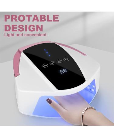 96w Rechargeable UV Nail Lamp | Cordless LED Light for Gel Nails | Portable Handle, Auto Sensor & 4 Timers | Professional Nail Curing Tool - Buy Online on SooperMarket.com