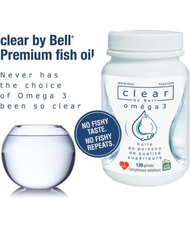 clear by Bell Omega 3 - Pure Premium Fish Oil for Men and Women - Cholesterol Free - Low Repeat and Smell - 120 Softgels 120 count (Pack of 1) - Buy Online on SooperMarket.com