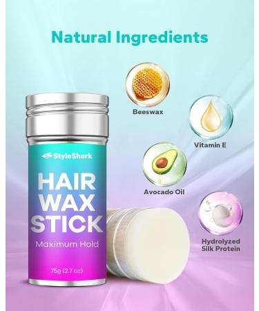 StyleShark Non-Greasy Hair Wax Stick - 2.7 oz Edge Control for Flyaways & Frizz | Perfect for Wigs & Hair - Buy Online on SooperMarket.com