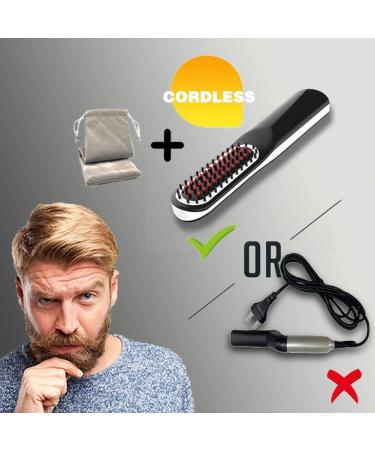 Mini Cordless Beard Straightener Comb for Traveling, Home & Dating - Auto Shut Off Function - Buy Online on SooperMarket.com
