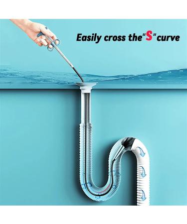 Buy 160cm Sewer Pipe Unblocker Snake | Spring Pipe Dredging Tool for Bathroom & Kitchen | Hair & Sink Cleaning Solutions - Buy Online on SooperMarket.com