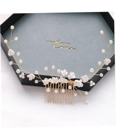 Mikinona Bridal Hair Comb Pearl Headpiece Pearl Headdress Bride Hair Comb Pearl Hair Combs Pearl Headwear Wedding Hair Comb Hair Accessories Bridal Headdress Handmade Headwear Decor - Buy Online on SooperMarket.com