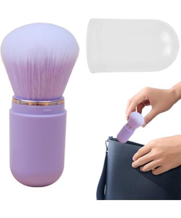 Veeteah Retractable Blush Brush Compact Powder Brush | Retractable Travel Powder Blush Brush Soft Bristles for Daily Use for Travel purple - Buy Online on SooperMarket.com