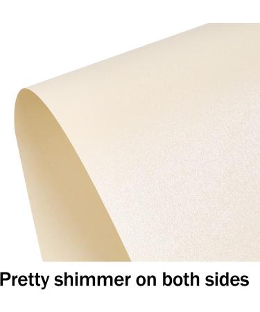 100 Sheets Cream Shimmer Cardstock 8.5x11 - 80lb Metallic Paper for Invitations, Certificates, Crafts - Goefun Card Stock Printer Paper - Buy Online on SooperMarket.com