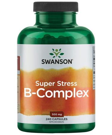 Swanson - B Vitamin Stress Complex with Vitamin C Stress Relief Energy Immune Health 500 mg 240 Capsules