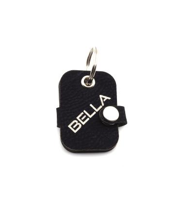 Copter farm dog brand bag for dogs on the collar |With engraving push button |Art leather real leather |Dog brand |Individually engraved on both sides (black rectangle) black rectangle