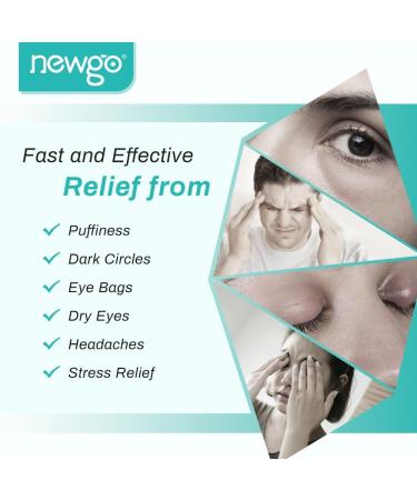 NEWGO Reusable Hot/Cold Eye Mask for Puffy Eyes - Cooling Therapy for Migraine, Dark Circles, Dry Eyes - Sinus Pain Relief - Light Blue - Buy Online on SooperMarket.com