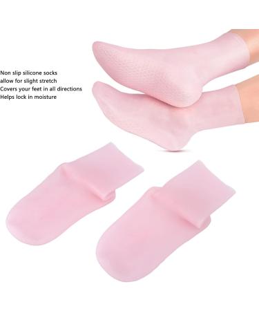 Shock Absorption Pressure Relief Prevent Cracking Silicone Moisturizing Socks Silicone Socks Soft Anti Slip Moisturizing Socks Silicone Gel Heel Socks for Women Men Dry Cracked Foot Skin(L) - Buy Online on SooperMarket.com