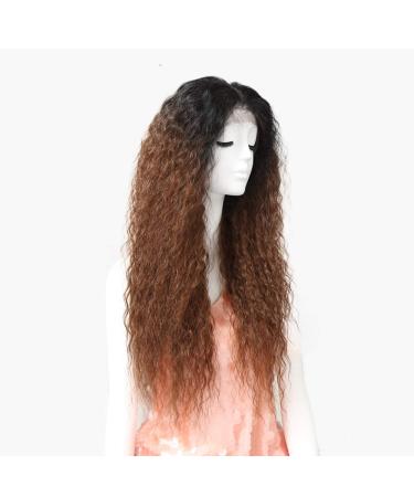 SHIYID Synthetic Lace Front Wig - Brown Afro Kinky Curly Wig for Black Women | International Shipping - Buy Online on SooperMarket.com