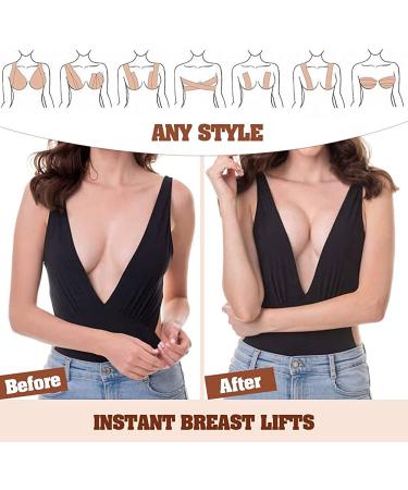 Breathable Boob Tape & Nipple Cover Set | Breast Lift Athletic Tape with Petals - A-E Cup | Disposable Adhesive Bra for Large Breasts - Buy Online on SooperMarket.com